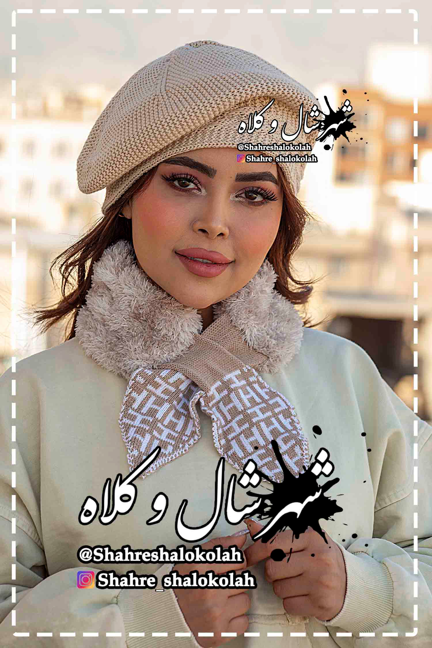 یقه پاپیونی خزدار H -شهر شال و کلاه 01