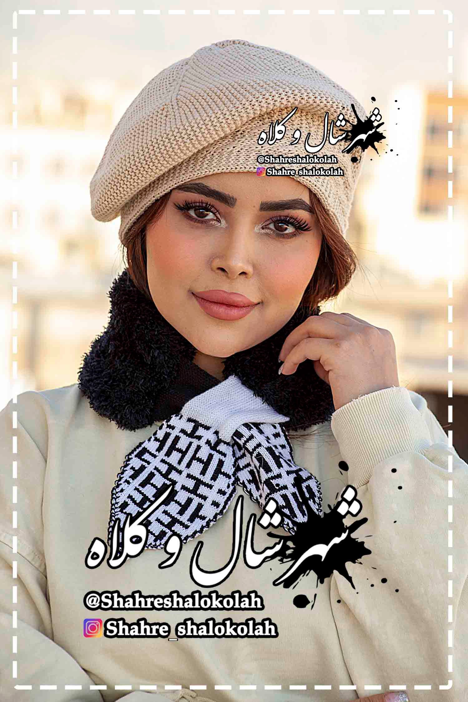 یقه پاپیونی خزدار H -شهر شال و کلاه 03